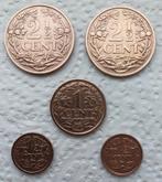 2 x Twee halve cent 1941,2 x halve cent 1928, Postzegels en Munten, Ophalen of Verzenden, Koningin Wilhelmina, Overige waardes