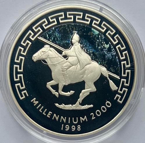 Mongolië 500 Tugrik 1998 Proof 31,6 gr .925 zilver, Postzegels en Munten, Edelmetalen en Baren, Zilver, Ophalen of Verzenden
