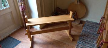 Weefbank, verstelbaar, 78 cm zitbreedte, gelakt beukenhout. beschikbaar voor biedingen
