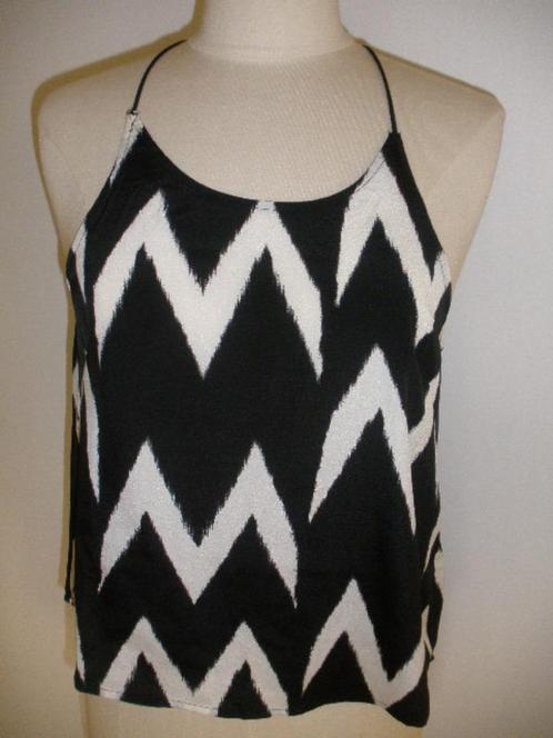 H&M top zwart ecru maat 38 - nieuw -, Kleding | Dames, Tops, Nieuw, Maat 38/40 (M), Zwart, Zonder mouw, Ophalen of Verzenden
