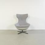 1x Leolux Caruzzo Fauteuil Groen Leer/Grijs Stof - Zwart, Niet ingevuld, Metaal, Niet ingevuld, 75 tot 100 cm