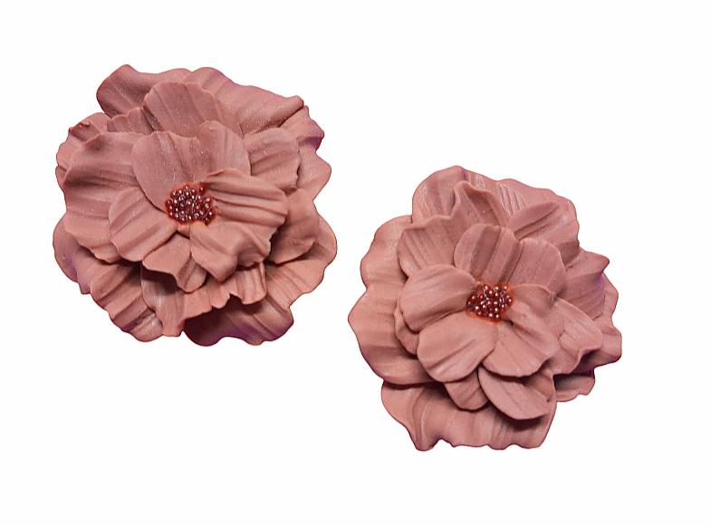 BLOEM oorbellen BLEEK BRUIN oranje/bruin kaviar beads, Overige materialen, Overige kleuren, Nieuw, Eveline@pimpschuur.nl
