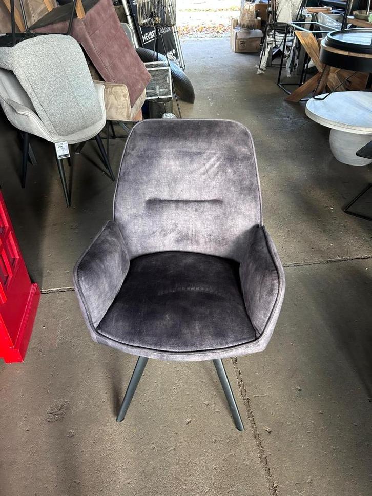 4 Eetkamerstoelen antraciet velvet !outlet korting!, Huis en Inrichting, Stoelen, Nieuw, Eén, Kunststof, Metaal, Bruin, Ophalen