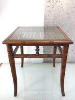 Giorgetti Bijzettafel met Glasplaat en Webbing, Minder dan 55 cm, Rond, Zo goed als nieuw, Jaren 80 jaren 90