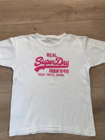 Witte t-shirt met felroze print . Maat S beschikbaar voor biedingen