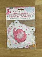 Letterslinger baby shower olifantje roze | babyshower meisje, Ophalen of Verzenden, Nieuw, Versiering, Geboorte of Huwelijk