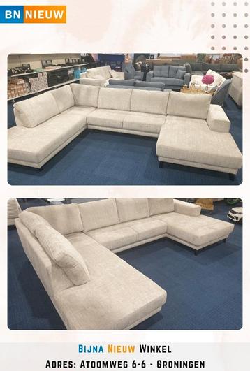 Bank u-vorm licht beige/zand - NIEUW beschikbaar voor biedingen