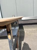 Deens ovaal eettafel 180x100x3 verjongd eiken rustiek, Ophalen, 100 tot 150 cm, Vijf personen of meer, Ovaal