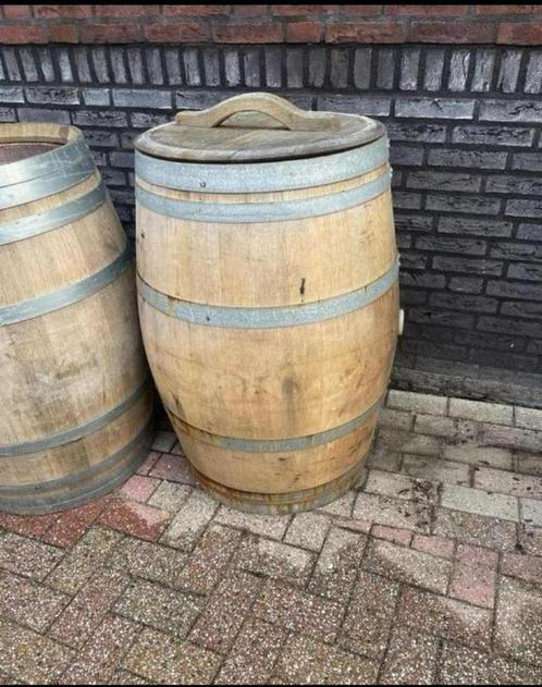 Eikenhouten regenton met los deksle, Tuin en Terras, Regentonnen, Zo goed als nieuw, Hout, 150 liter of meer, Ophalen