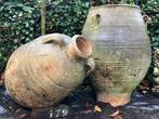 2x XXL antieke terracotta olijfkruik / tuinvaas, Tuin en Terras, Tuinvazen, Ophalen, Gebruikt