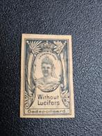 Luciferetiket met Koningin Emma WITHOUT, Verzamelen, Rookartikelen, Aanstekers en Luciferdoosjes, Ophalen of Verzenden, Gebruikt