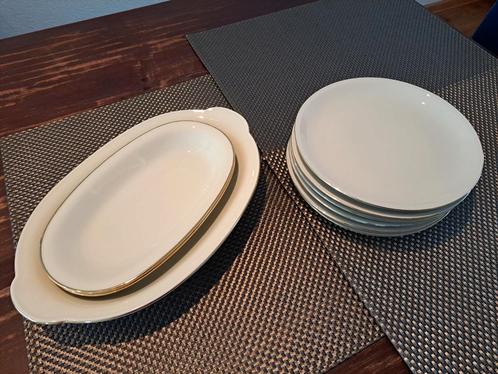 Ontbijtservies Eschenbach Baviaria room/beige-goud, Huis en Inrichting, Keuken | Servies, Gebruikt, Schaal of Schalen, Overige stijlen