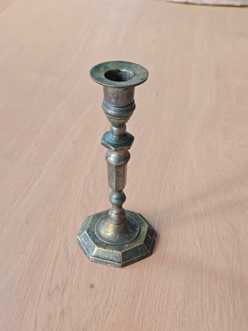 Antieke 19de eeuwse koperen 8 hoekige kandelaar €12,50, Antiek en Kunst, Antiek | Kandelaars, Koper of Brons, Ophalen of Verzenden