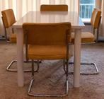 RETRO EETTAFEL, BIJZETTAFEL, STOELEN uit 1970. DESIGN!, Ophalen, Huis en Inrichting