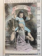 Jaartal 1905 - Le Bonheur à tous - Meisje met lang haar, Ophalen of Verzenden, Voor 1920, Gelopen, Feest(dag)