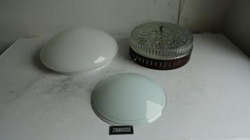 Lampen, drie stuks, antiek, glas beschikbaar voor biedingen