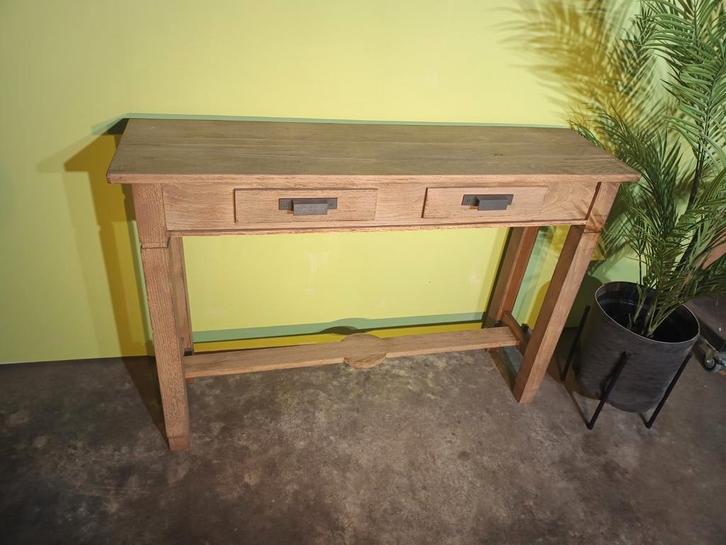 Rustiek Eiken Sidetable, Huis en Inrichting, Tafels | Sidetables, Gebruikt, 25 tot 50 cm, 50 tot 100 cm, Rechthoekig, Eikenhout