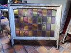2 antieke glas in lood ramen, Doe-het-zelf en Verbouw, Glas en Ramen, Ophalen, Gevelraam of Ruit, Gebruikt, Glas in lood