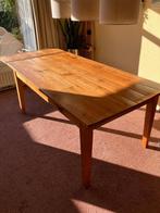 Teakhouten uittrekbare eettafel 180(220)x100x77 incl stoelen, Huis en Inrichting, Tafels | Eettafels, Ophalen, Gebruikt, Teakhout