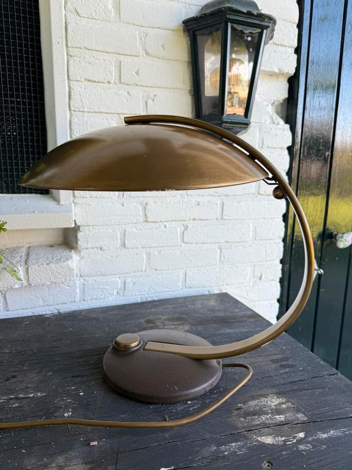 Mid Century space age design tafellamp, Huis en Inrichting, Lampen | Tafellampen, Gebruikt, Minder dan 50 cm, Metaal, Ophalen of Verzenden