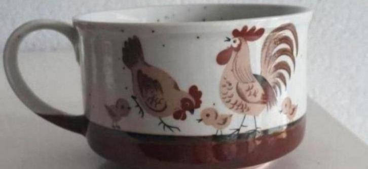 Soepkom met Kip motief, Huis en Inrichting, Keuken | Servies, Zo goed als nieuw, Kom(men), Overige stijlen, Ophalen of Verzenden