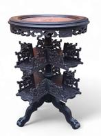 Houten boekenmolen, ca. 1900 – Victoriaans met marmer, Antiek en Kunst, Ophalen of Verzenden