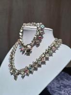 Otazu Swarovski kristal ketting en armband, Met kristal, Ophalen of Verzenden, Zo goed als nieuw, Zilver