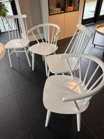 4 Witte Eetkamerstoelen, Ophalen, Gebruikt, Wit, Vier