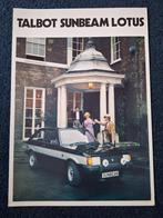 Brochure TALBOT SUNBEAM LOTUS - 1981/UK., Ophalen of Verzenden