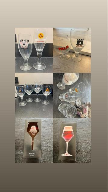 Diverse verzameling bierglazen beschikbaar voor biedingen