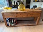 Houten side table / dressoir met 3 lades, Ophalen, Minder dan 50 cm, Gebruikt, Rechthoekig