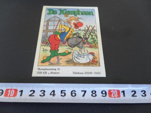 sticker almere de kemphaan strip clown kip kas, Verzamelen, Stickers, Zo goed als nieuw, Bedrijf of Vereniging, Ophalen