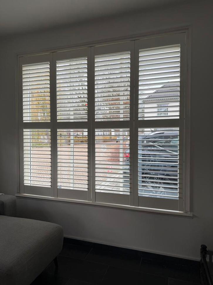 Houten shutters, Huis en Inrichting, Stoffering | Gordijnen en Lamellen, Gebruikt, 150 tot 200 cm, 100 tot 150 cm, Wit, Ophalen