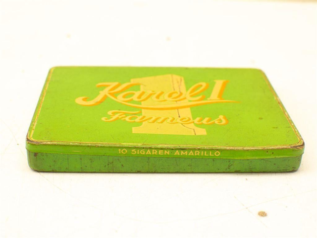 Karel 1 fameus Sigaren blikje 32772, Verzamelen, Blikken, Gebruikt, Koek(jes), Ophalen of Verzenden