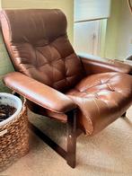 Leren fauteuil, lounge stoel, Coja stijl, vintage, Huis en Inrichting, Fauteuils, Ophalen, Gebruikt, Leer