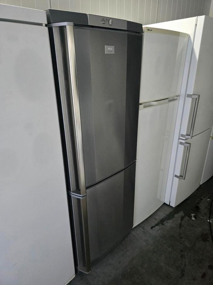Keurige ruime AEG RVS koelvriescombinatie! Garantie!🚚✅️, Witgoed en Apparatuur, Koelkasten en IJskasten, Zo goed als nieuw, Met aparte vriezer
