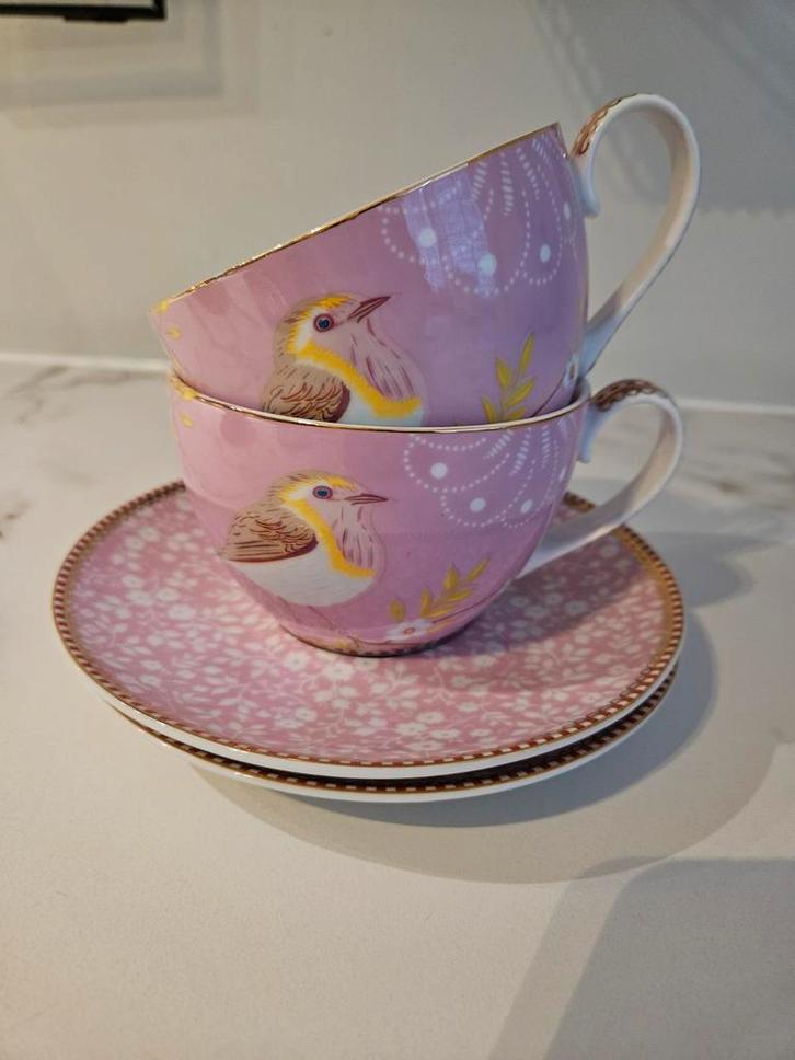 Pip Studio Floral Kop en Schotel - Nieuwstaat!, Huis en Inrichting, Keuken | Servies, Zo goed als nieuw, Kop(pen) en/of Schotel(s)