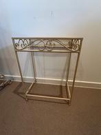 Bijzettafel met glasplaat, Overige materialen, Minder dan 55 cm, Gebruikt, Vintage / landelijk