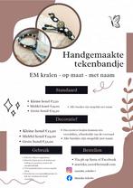 Handgemaakt tekenband - EM kralen - op maat - met naam, Ophalen of Verzenden, Handgemaakt, Nieuw