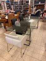 Glazen Eettafel, Huis en Inrichting, Tafels | Eettafels, Nl, 200 cm of meer, Zo goed als nieuw, Vijf personen of meer
