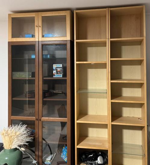 Ikea billy bookcase with glass doors, Huis en Inrichting, Kasten | Boekenkasten, Gebruikt, 50 tot 100 cm, 200 cm of meer, 25 tot 50 cm