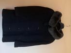 Zwarte damesjas, delmod met bontkraag, Kleding | Dames, Zwart, Ophalen of Verzenden, Zo goed als nieuw, Maat 46/48 (XL) of groter