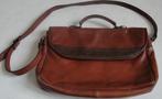 Mooie cognac met bruin echt leren tas in nieuwstaat, Ophalen of Verzenden, Zo goed als nieuw, Overige kleuren, Handtas