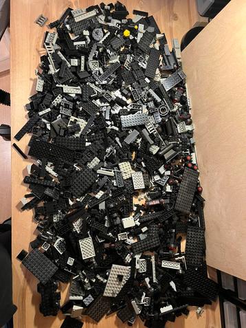 Lego Partij/Lot Bak 3,0kg/kilo Onderdelen Mix Zwart / Grijs beschikbaar voor biedingen