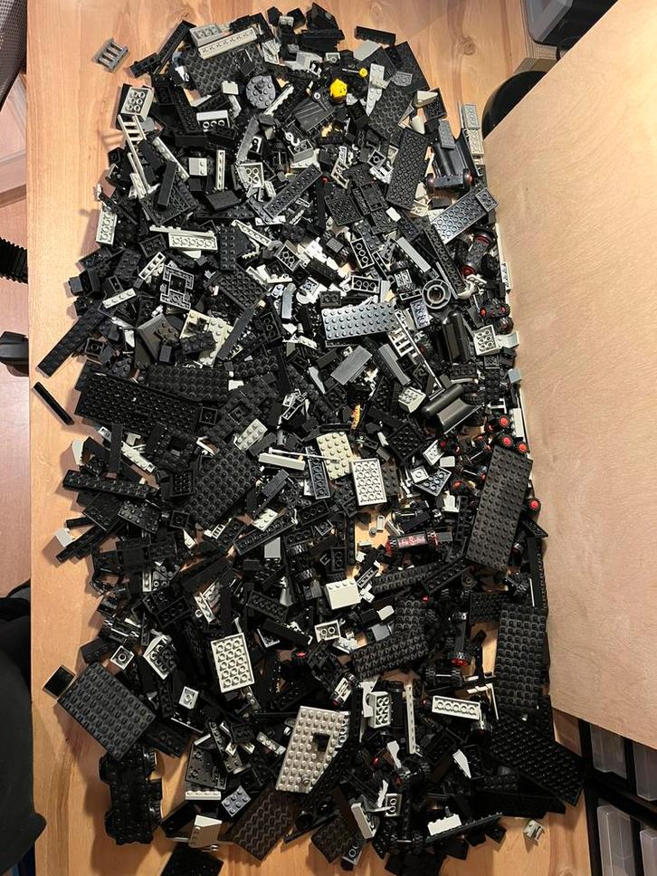 Lego Partij/Lot Bak 3,0kg/kilo Onderdelen Mix Zwart / Grijs, Kinderen en Baby's, Speelgoed | Duplo en Lego, Gebruikt, Lego, Losse stenen