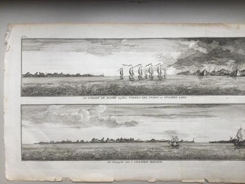 Argentinië, Vuurland, Magellaan, Anson, 1741., Antiek en Kunst, Kunst | Etsen en Gravures, Verzenden