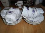 prachtig servies thee en koffie kopjes viooltjes, Ophalen, Zo goed als nieuw, Overige stijlen, Kop(pen) en/of Schotel(s)
