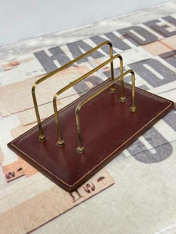 Vintage lederen brievenhouder brief 1950 standaard leder beschikbaar voor biedingen