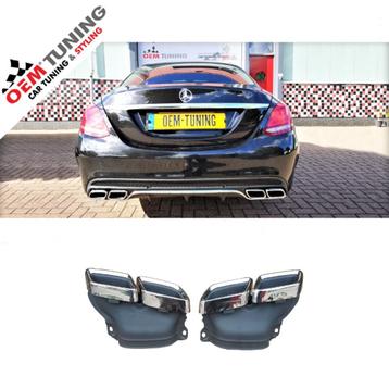 W205 C63 AMG Chrome Sierstukken | M-Benz C-Class | 14 - 18 | beschikbaar voor biedingen