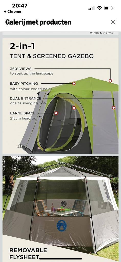 Coleman octagon, Ophalen of Verzenden, Zo goed als nieuw